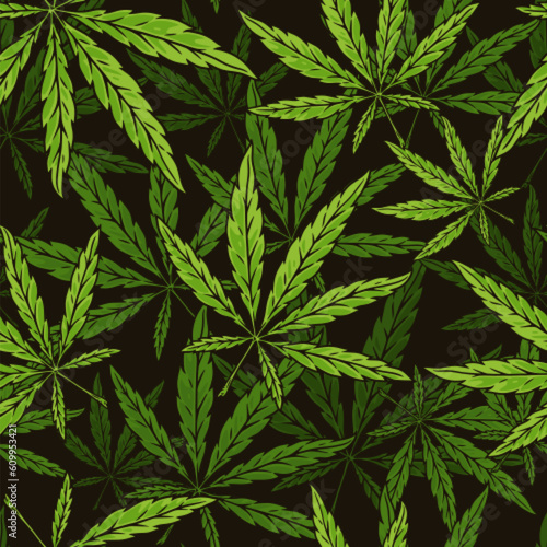 Cannabis weed colorful pattern seamless