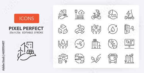 green city line icons 256 x 256