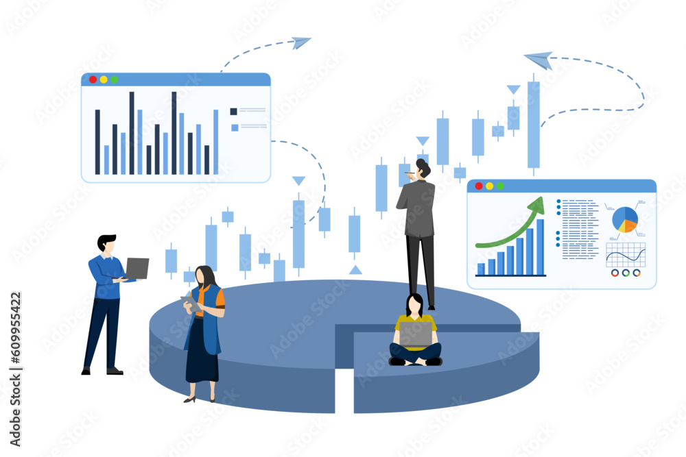 Financial management concept, Statistics and business reports, tiny ...