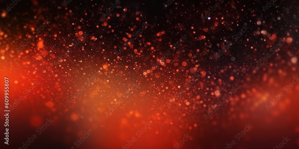 Red orange black grainy gradient background, blurry lights on dark noise texture, copy space