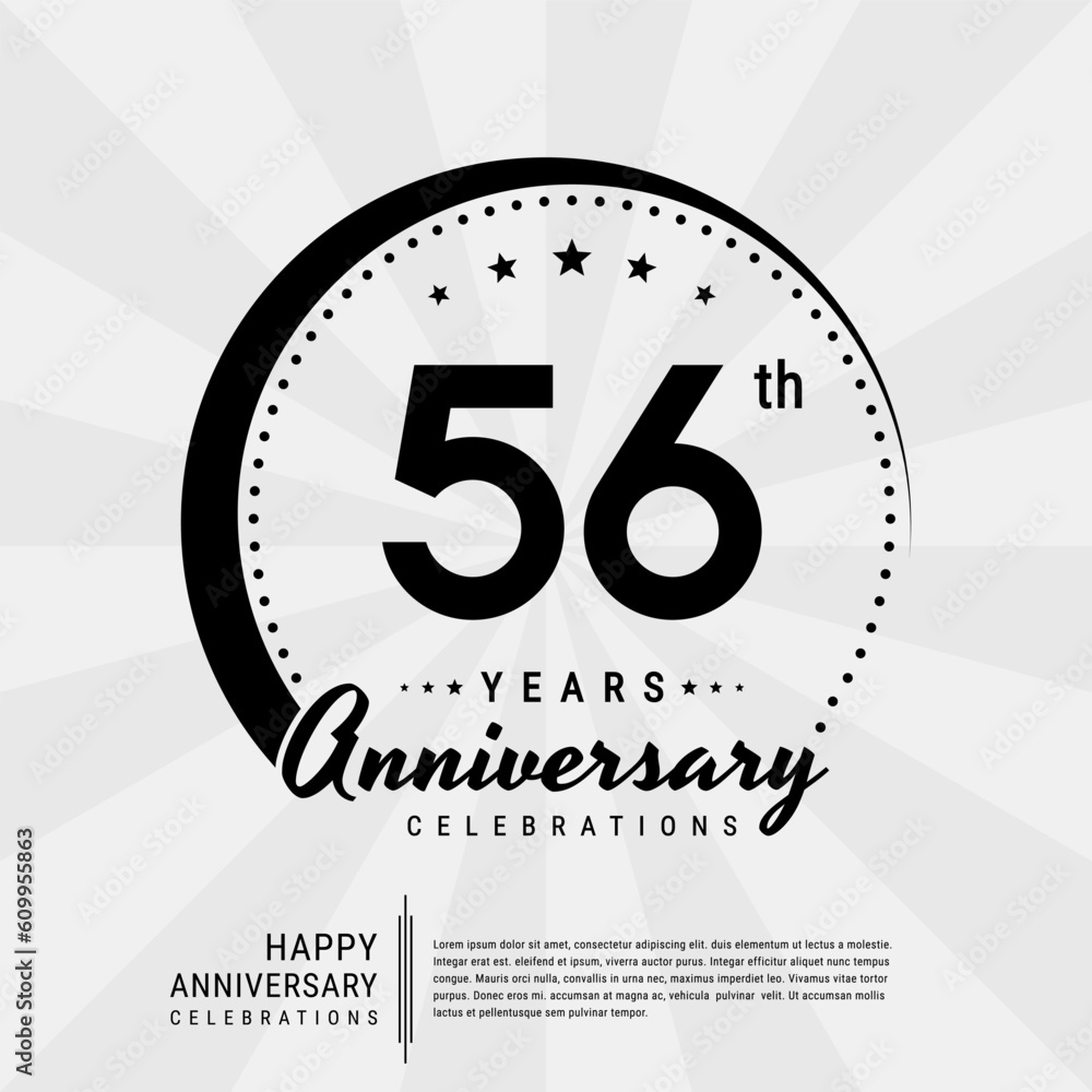 56th year anniversary design template. vector template illustration 56th year anniversary design template. vector template illustration