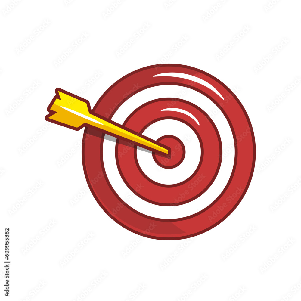 Target with arrow icon. Flat illustration of target with arrow vector icon for web Target with arrow icon. Flat illustration of target with arrow vector icon for web