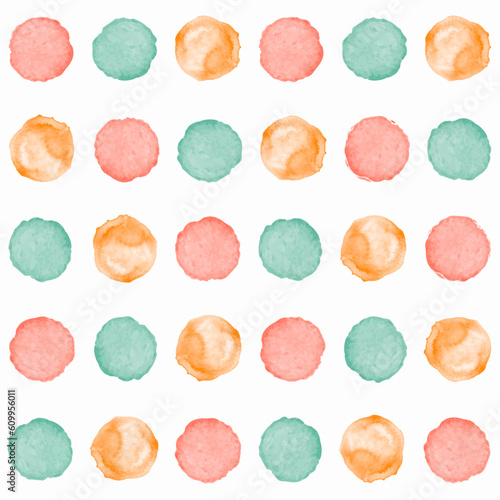 Watercolor Spots Geometric Vector Seamless Pattern