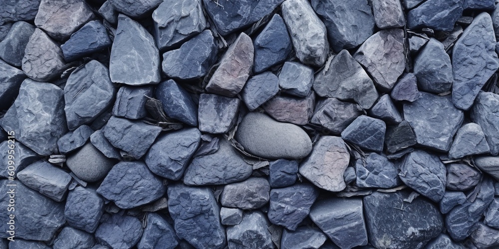 Fototapeta premium Rough gray blue stone wall granulated texture