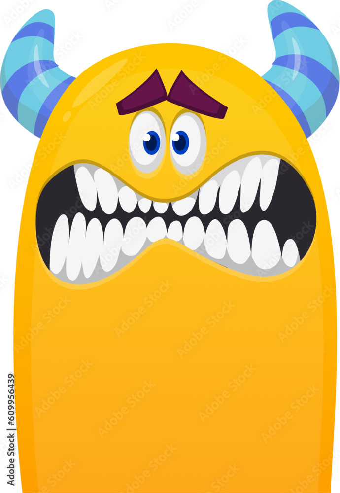 .Funny cartoon monster character. Illustration of cute and happy creature or alien. Halloween vector design isolated .Funny cartoon monster character. Illustration of cute and happy creature or alien. Halloween vector design isolated