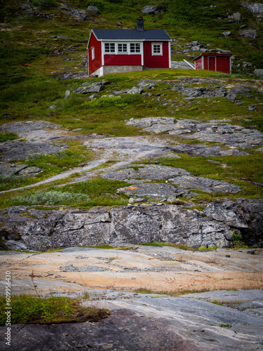 Atlantic road in summer in Norway. View on bridge and sea
