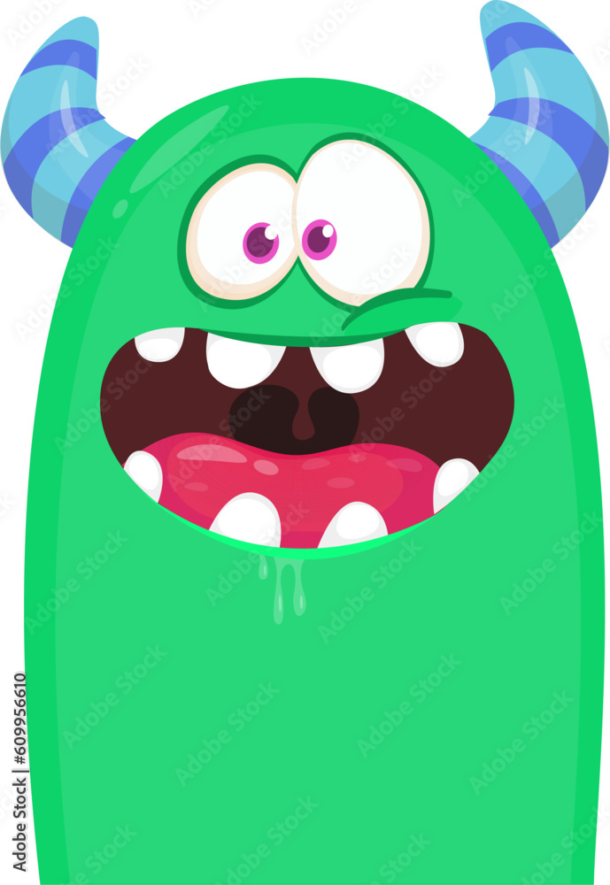 .Funny cartoon monster character. Illustration of cute and happy creature or alien. Halloween vector design isolated .Funny cartoon monster character. Illustration of cute and happy creature or alien. Halloween vector design isolated