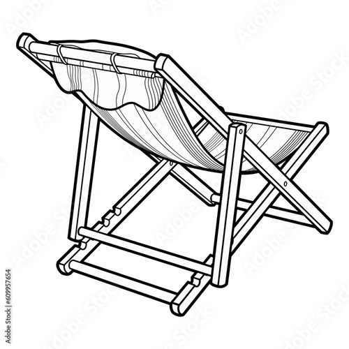 Cartoon cute doodle deck chair.