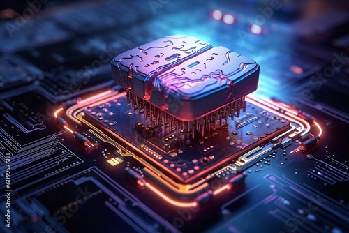 Synergy of Man and Machine Human Cyborg Brain Utilizing Computer Chip, Generative Ai