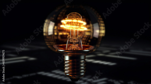 A glowing light bulb represents the power of innovation and creativity in business. It sparks ideas and smart strategies. Professional marketing and leadership forward inspiration and strategic plan.