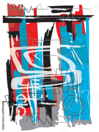 Colorful digital Abstract art illustration painting work.