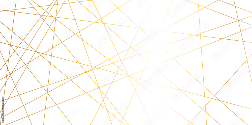 Abstract luxury golden geometric random chaotic lines with many squares and triangles shape background.