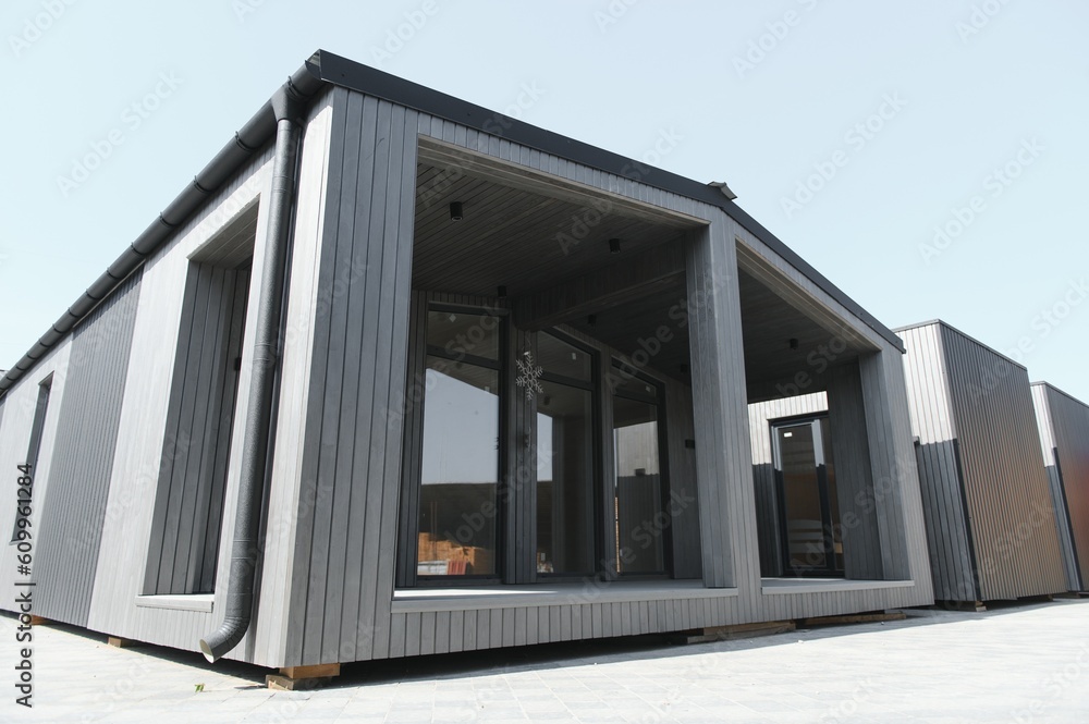 Construction of new and modern modular house Construction of new and modern modular house