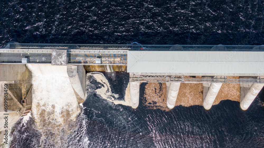 O'Brien's Bridge water dam, Clare Ireland -May,28, 2022,Parteen Weir O'Brien's Bridge water dam, Clare Ireland -May,28, 2022,Parteen Weir