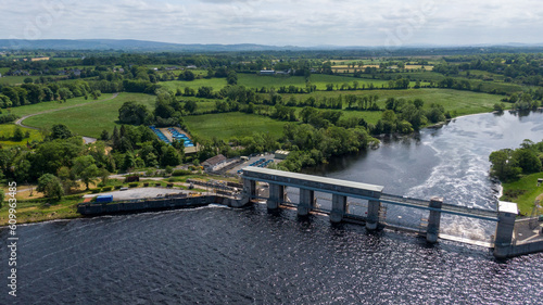 O'Brien's Bridge water dam, Clare Ireland -May,28, 2022,Parteen Weir photo