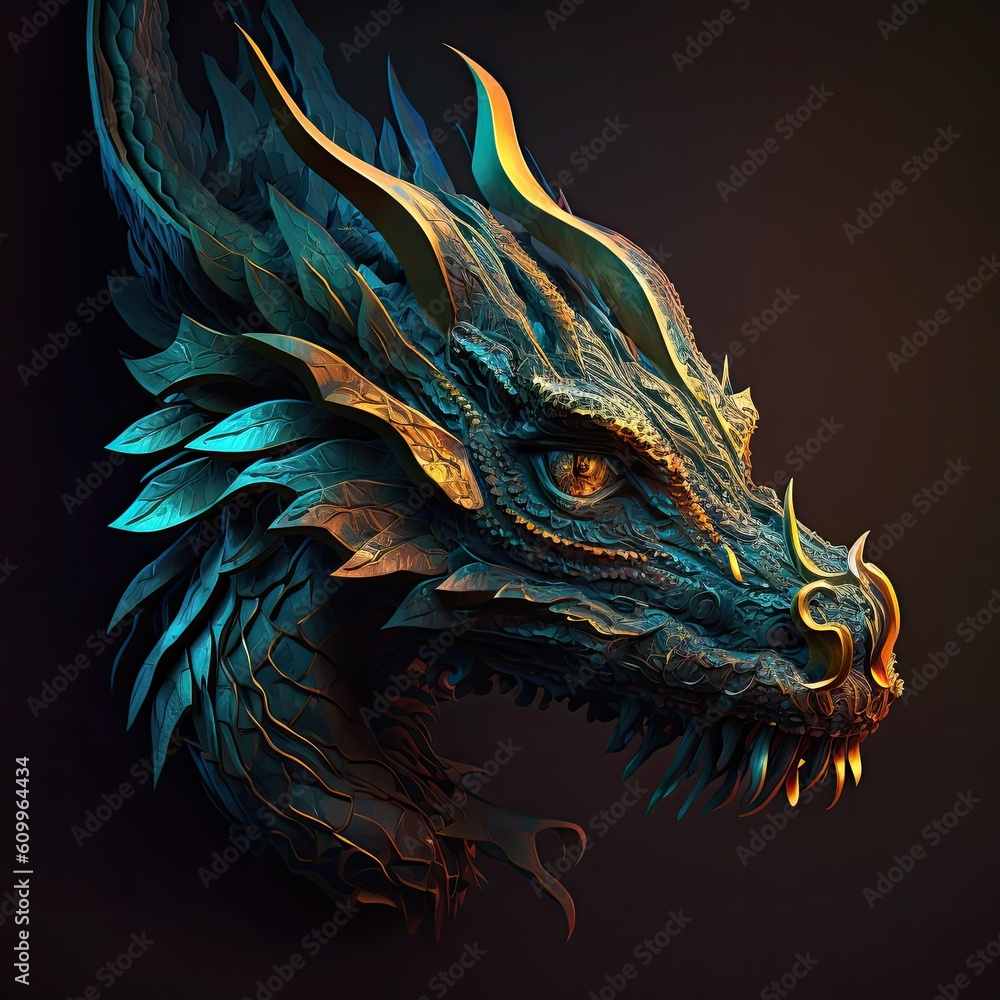 The symbol of the year according to the Chinese calendar. Beautiful image of a dragon. Generate Ai. Generative AI The symbol of the year according to the Chinese calendar. Beautiful image of a dragon. Generate Ai. Generative AI