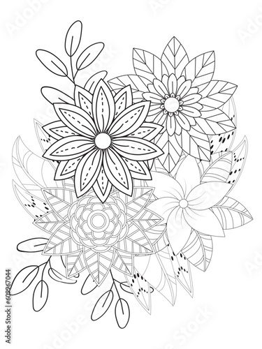  
Flower mandala illustration. Oriental pattern, vintage decorative elements Easy mandala kaleidoscope pattern on white background 
Adult coloring page 