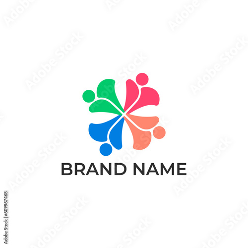 ILLUSTRATION ABSTRACT FLOWER NATURE. ECO ELEMENT LOGO ICON DESIGN VECTOR FOR YOUR BRAND, BUSINESS