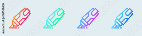 Highlighter line icon in gradient colors. Marker signs vector illustration.
