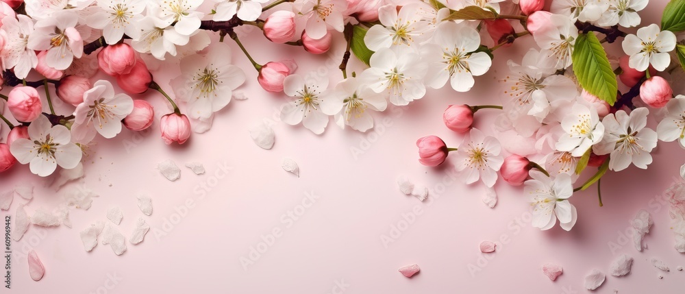 blossoms on a pink bakcground