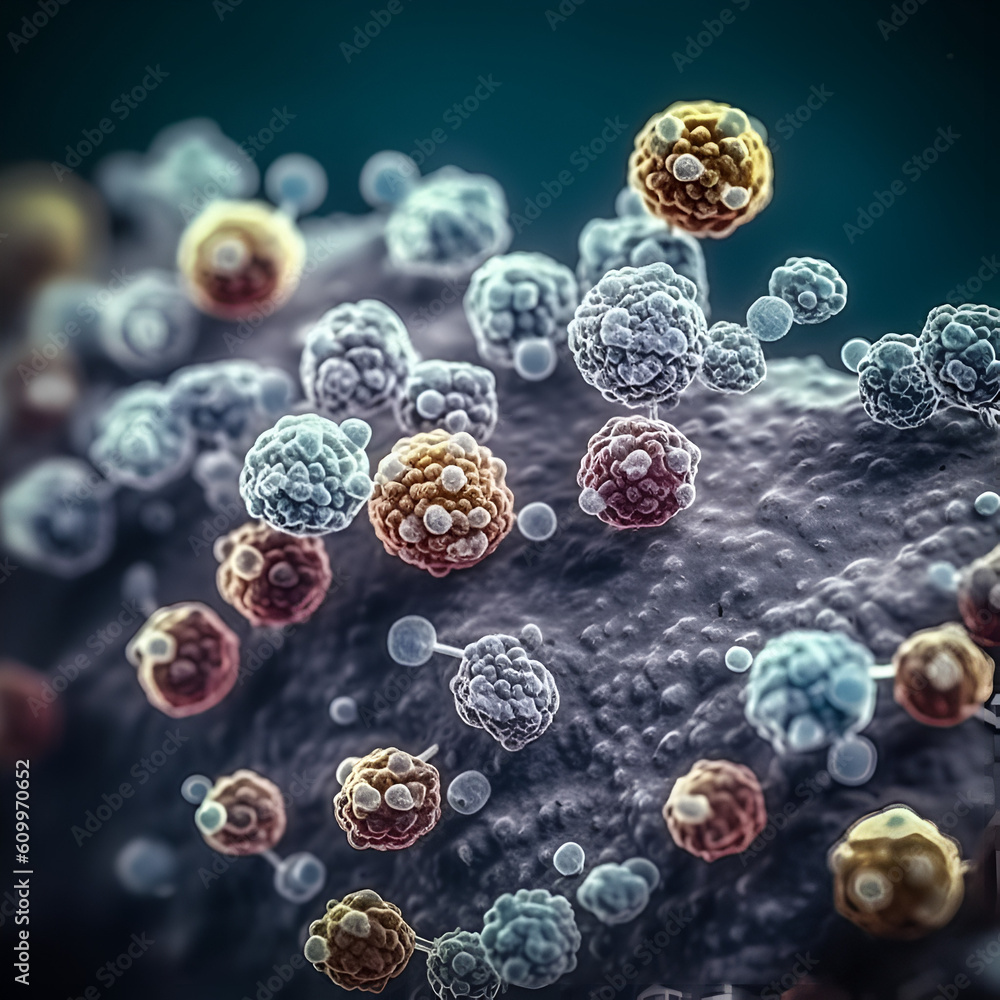Viruses, infectious zoonotic disease in microscope Viruses, infectious zoonotic disease in microscope