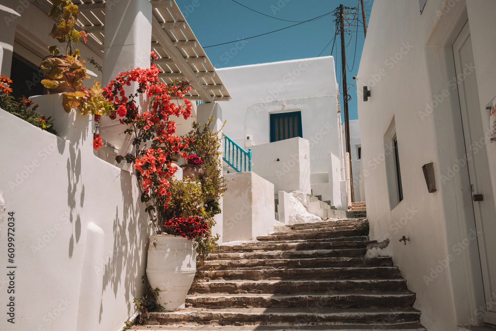 Naklejka premium narrow street in village city