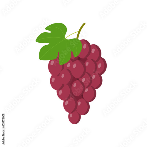 Grapes red isolated on white background.
