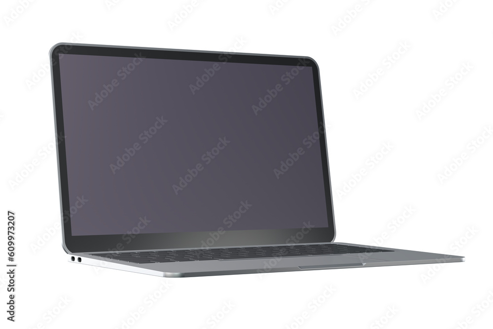 Laptop with blank screen or mock up computer for apply screen display on web and app isolated on white background, 3D render illustration Laptop with blank screen or mock up computer for apply screen display on web and app isolated on white background, 3D render illustration