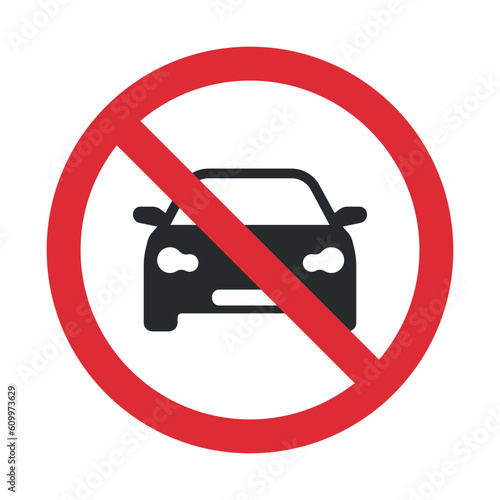Forbidden car icon vector illustration logo template.Eps 10.