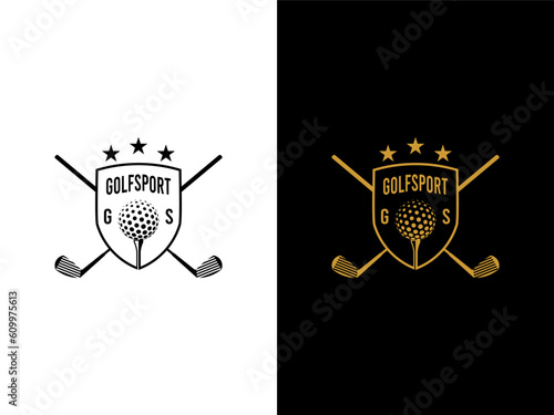  Golf sport club logo design vector illustration 
