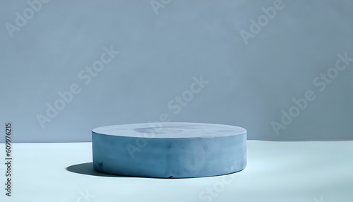 roll of adhesive tape,, cosmetic product and presentation. wallpaper, 3D room. Minimal concept. Product display, Abstract empty blue round concrete podium on pastel background