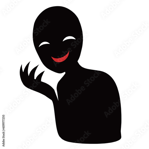 悪人イメージのシルエットの人物のイラスト素材