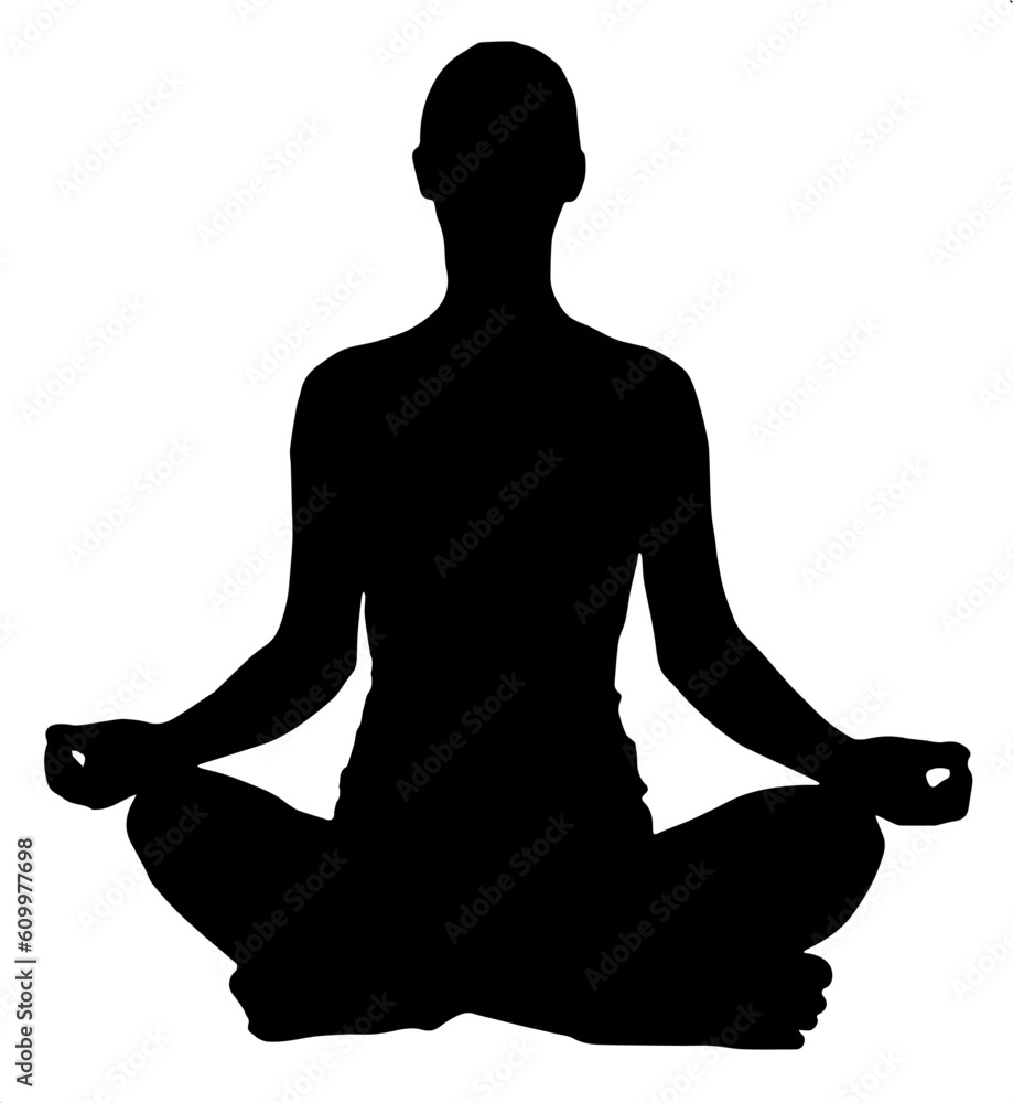 silhouette of yoga person illustration vector