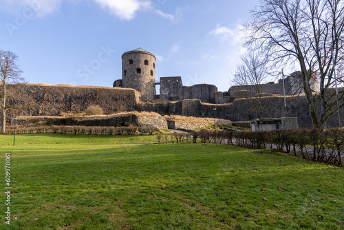 Bohus Fortress, founded on a cliff by the river Göta in Sweden. photo