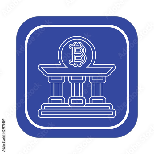 vector image of digital currency icon on blue background with white lines