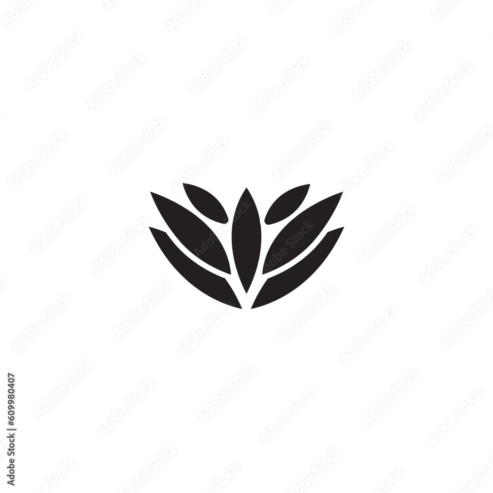 tiger leaf logo simple illustration.