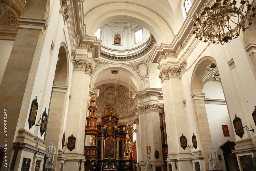 Interior of Church of Saints Peter and Paul in Krakow, Poland
