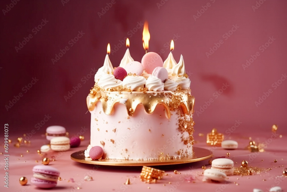 Premium AI Image  Birthday cake glitter background