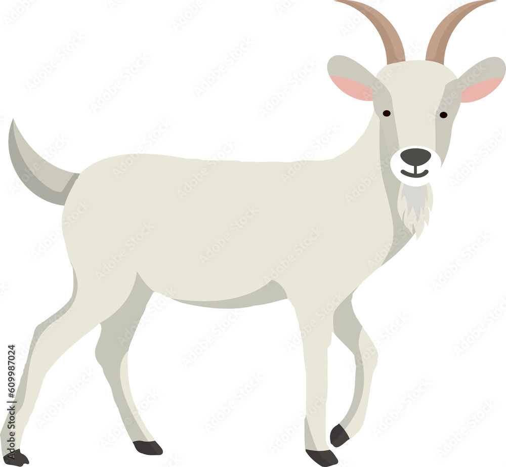Farm animals set in flat style isolated on white background. Vector ...
