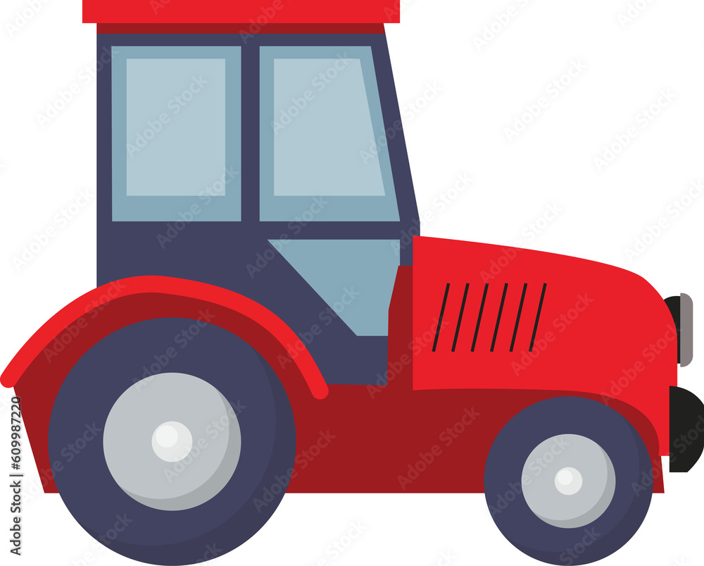 Tractor works in a field, Agriculture machinery. Heavy agricultural machinery for fieldwork.