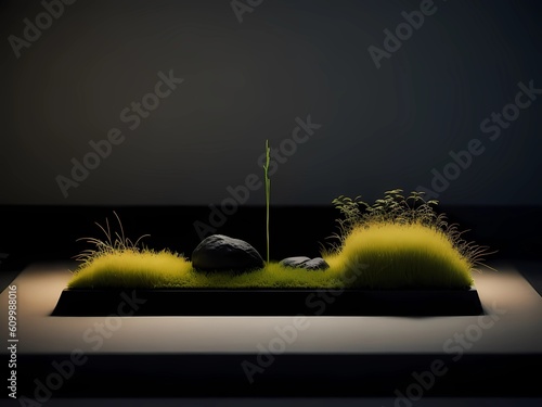 minimal  relaxing  japanese zen garden quiet landscape photo