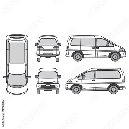 outline of van, minibus part 195