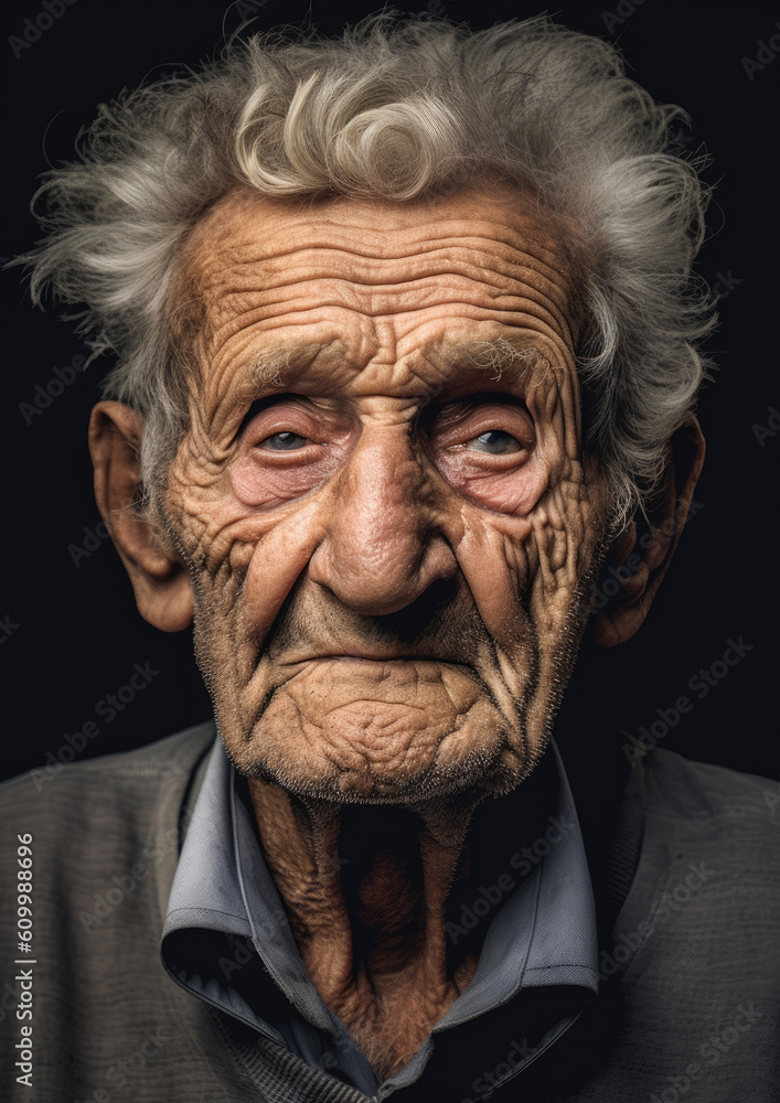 Elderly Man Portrait-Generative AI Elderly Man Portrait-Generative AI