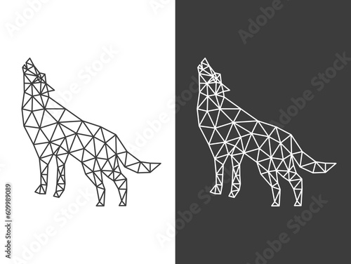 Triangle low poly wolf art vector design illustration
