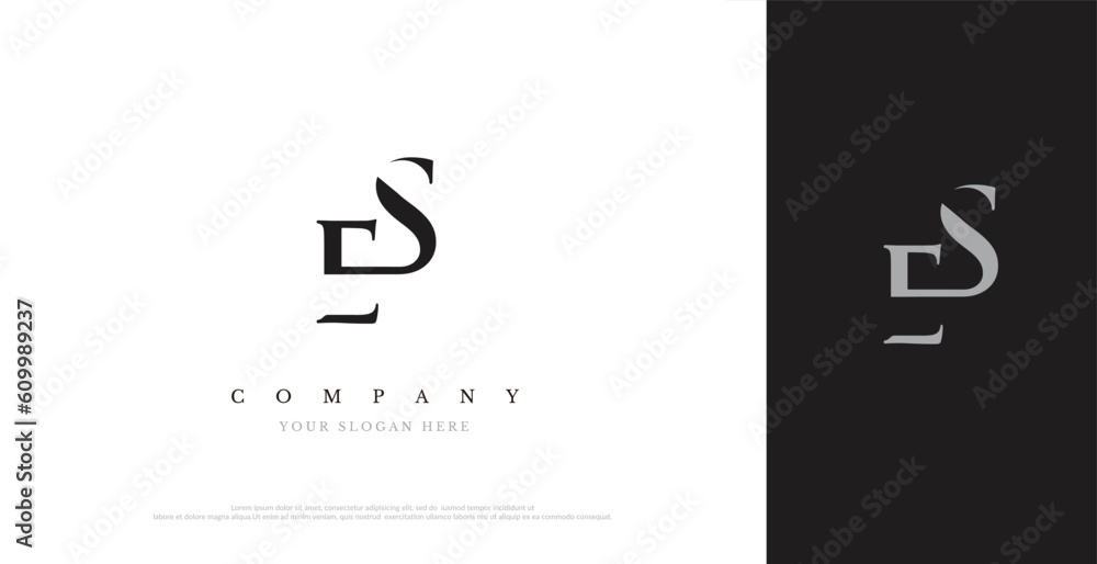 Initial ES Logo Design Vector Initial ES Logo Design Vector