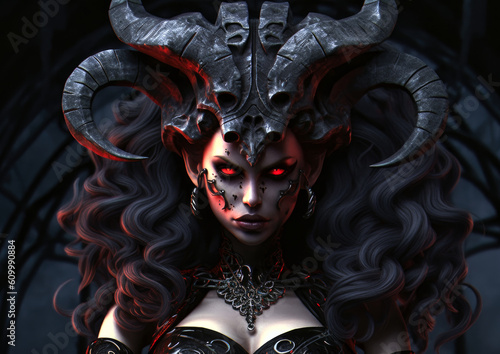 demon lady succubus . Generative AI photo