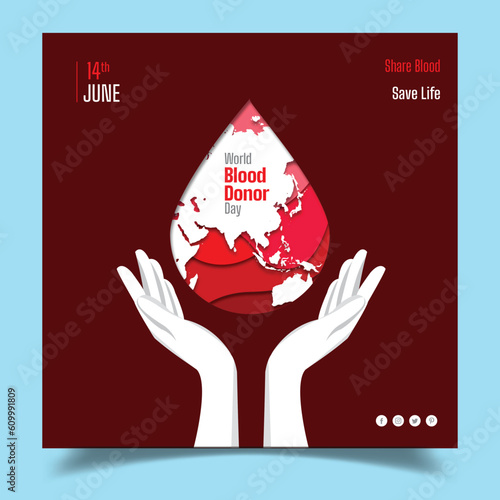 Vector Resources for World Blood Donor Day Lettering Card
