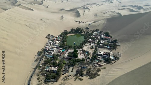oasis and desert of huacachina in peru