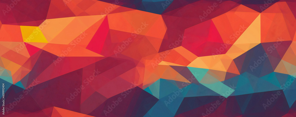 Abstract geometric colorful background. Vibrant colors Fully Seamless geometric gtexture. Generative AI