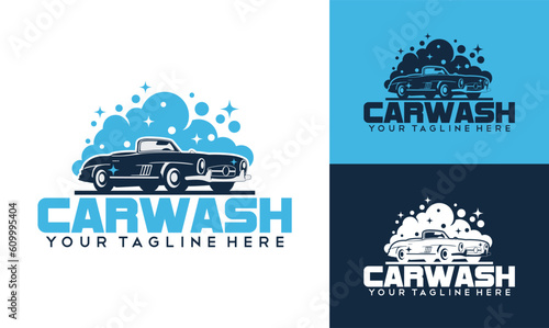 wash logo design, set of Car Wash logo design concept vector, Automotive Cleaning logo template